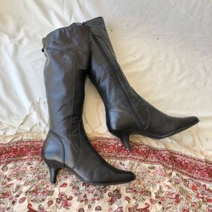 Black Leather Upper Heels Bandolino High